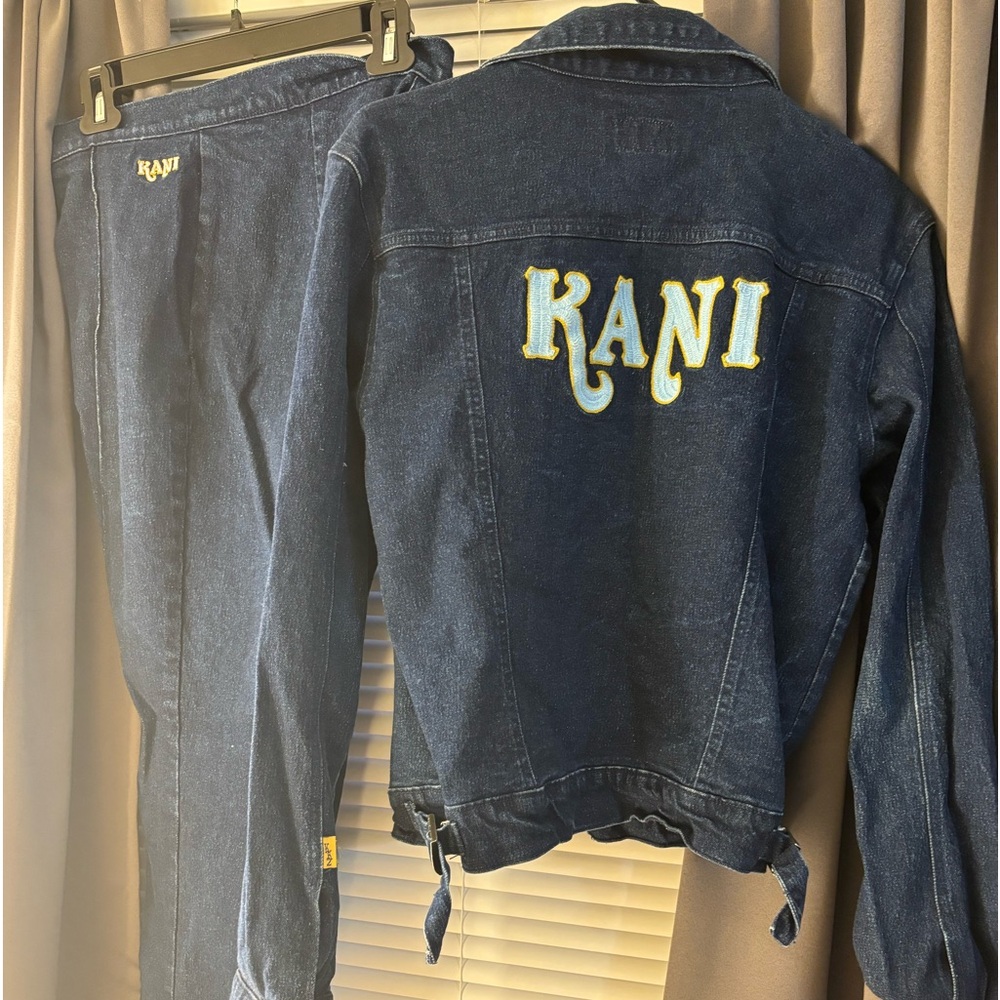 Women large denim jacket and pants